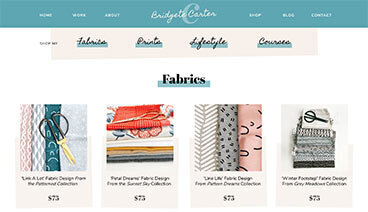 Shop page slideshow mobile Artwork & Designs Showit website The Template Emporium