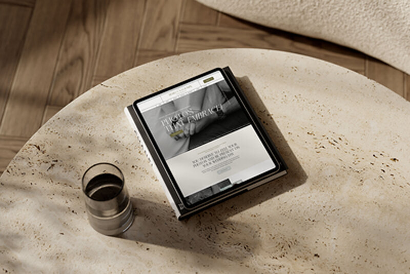 showit template customization by Palme Design Co with an ipad on a table