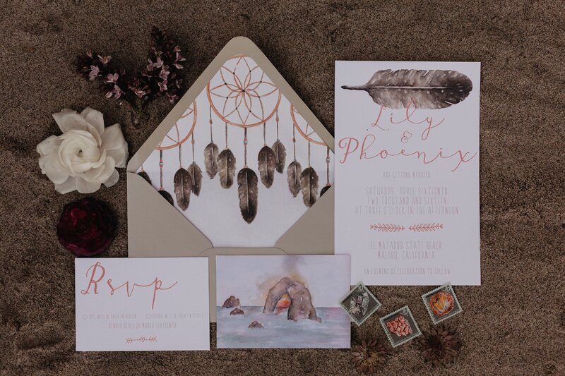 malibu-beach-elopement-watercolor-wedding-invitation-suite