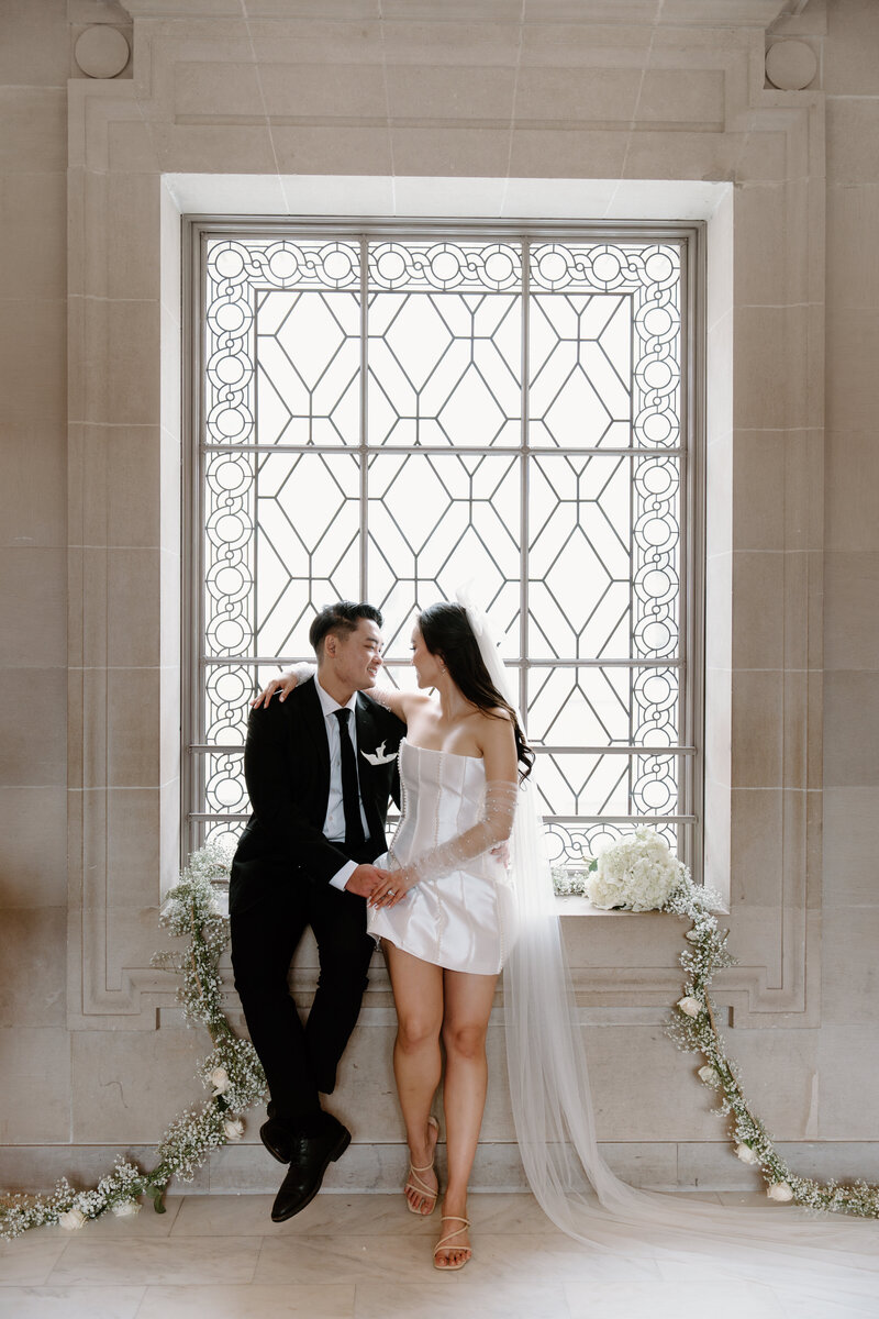 Couple in front of Large San Francisco City Hall
