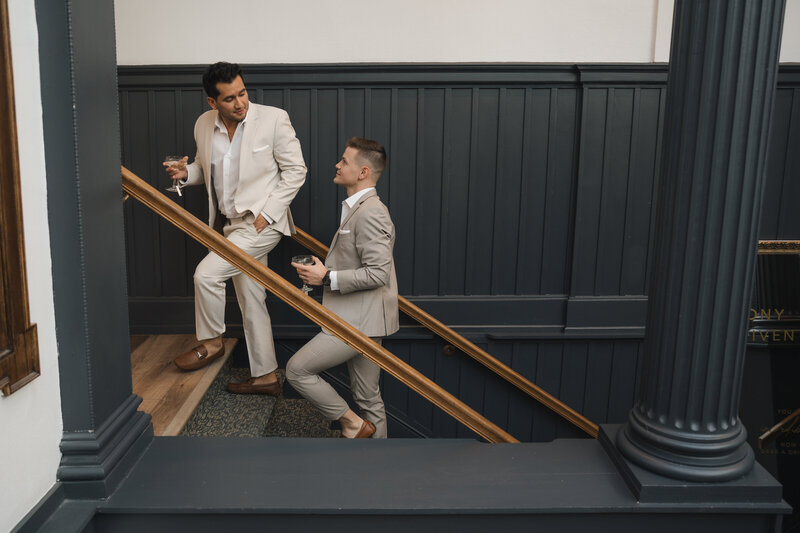 Queer wedding at Ellsworth Block in Madison, WI