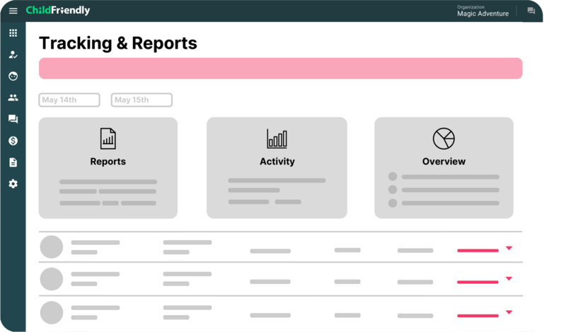 Daycare Tracking and reports dashboard.