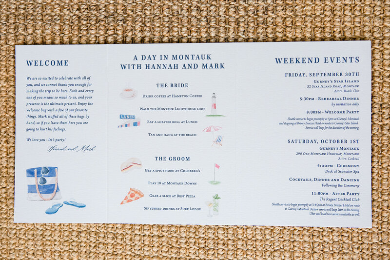 Montauk Wedding Welcome bag