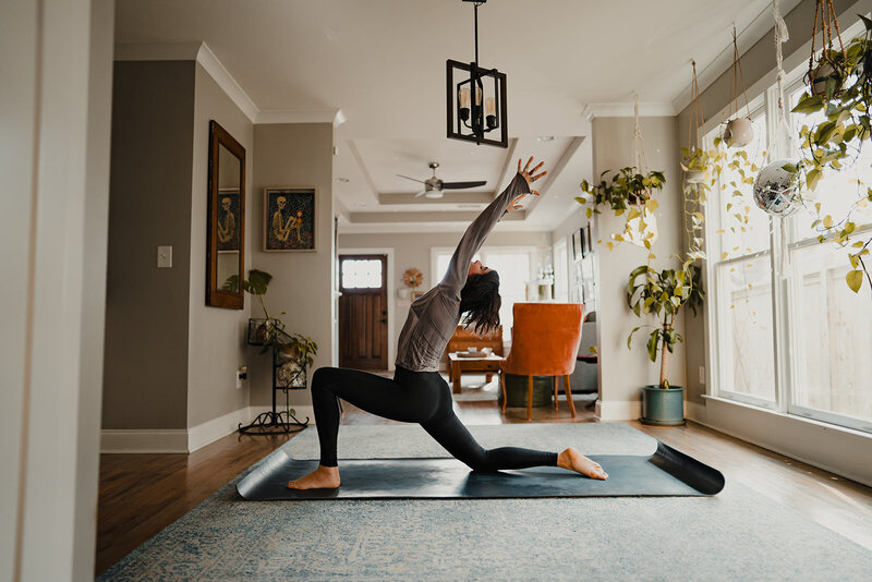 yoga teacher in atlanta stretching