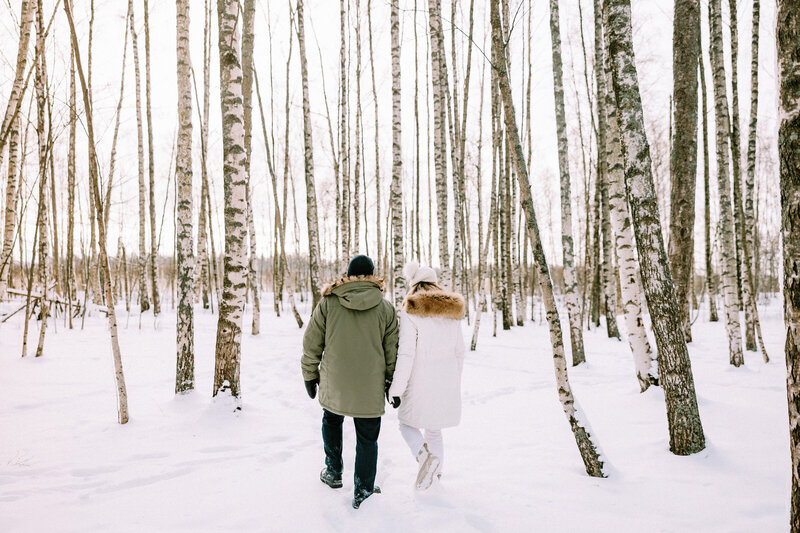 Walking in snow Helsinki Finland 