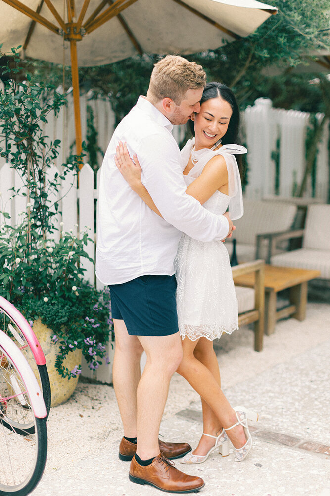 couple hugging and smiling