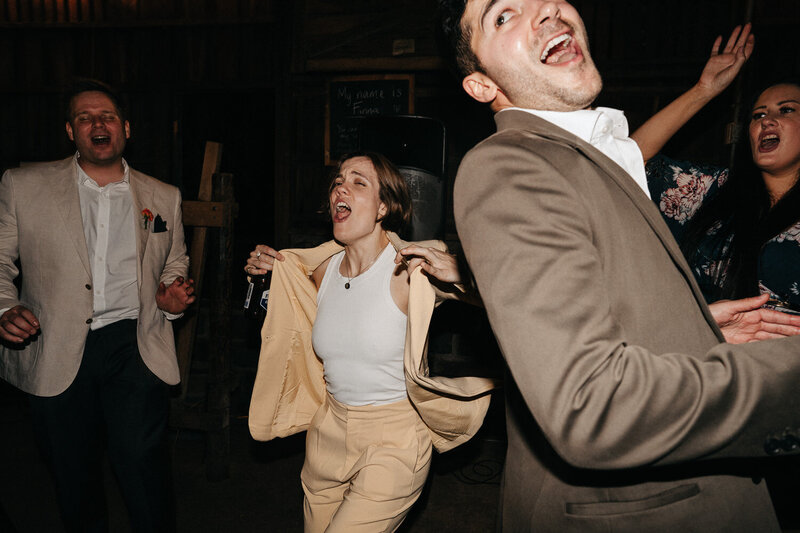 guests dancing wild at a Collingwoos Childrens Farm Melbourne Wedding