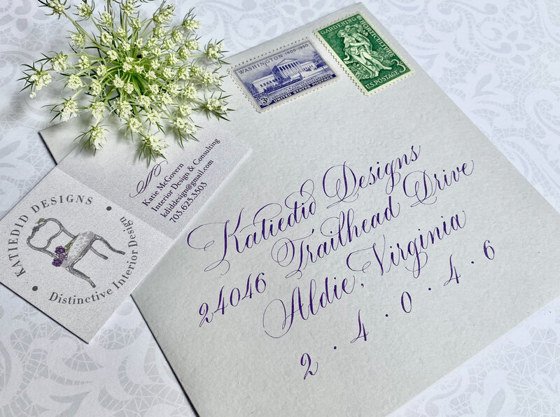 envelope with custom calligraphy