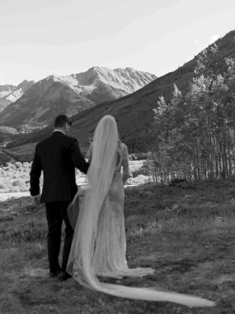 Bride and groom portrait aspen wedding