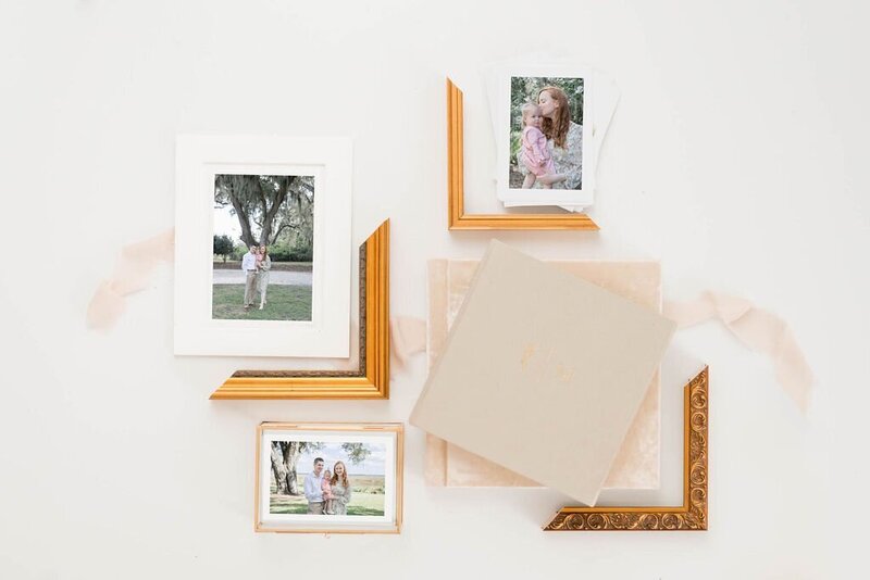 Gold frame corners with family portraits taken by savannah ga photographers



