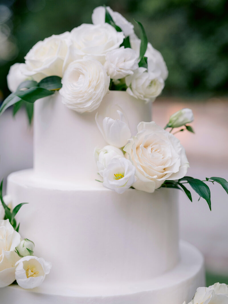 all white wedding cake design