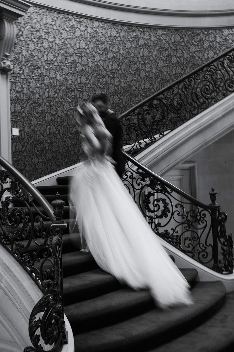 Houstons best photographers Swish and Click Photography couple run in a castle at Elkins Estate