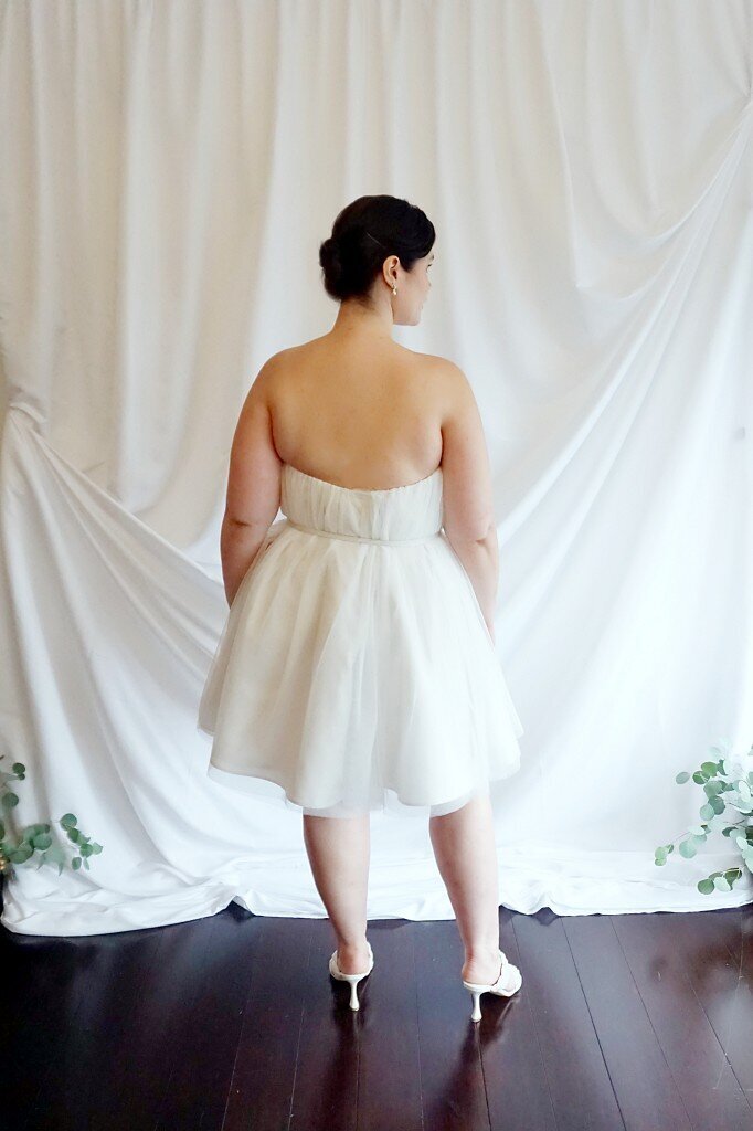 Belted plus size strapless tulle wedding dress - Edith Élan Charleston SC Bridal Designer