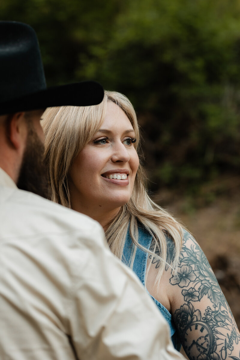Close-up of a couple's faces, sharing a tender and emotional moment.