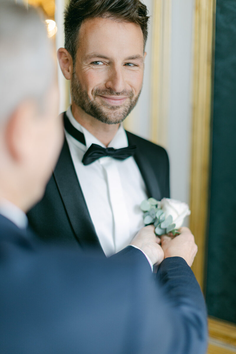 Groom and his best man getting ready. 