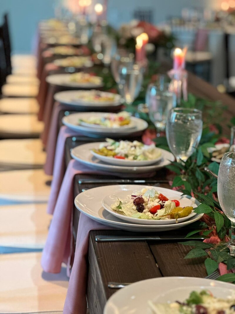 White plate with salad