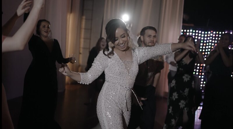 The bridal party is having joyful tears while they are having conversation about bride's relationship with the groom by Jimmy Shin Films, Los angeles wedding videographer.