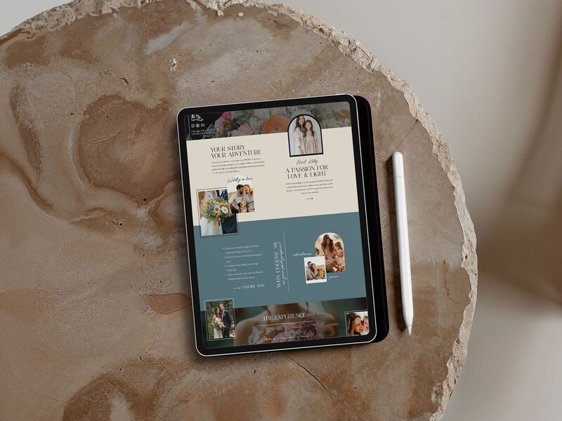 showit website template for wedding photographer