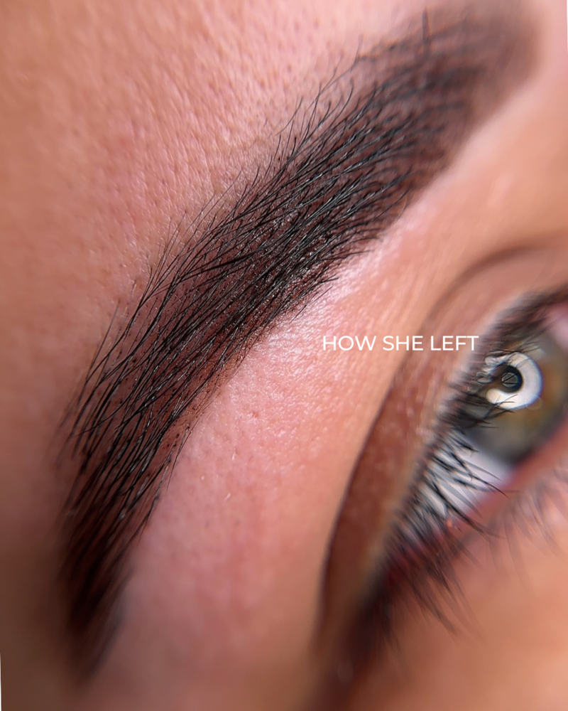 Client results after customized brow shape and tint session West Springfield MA
