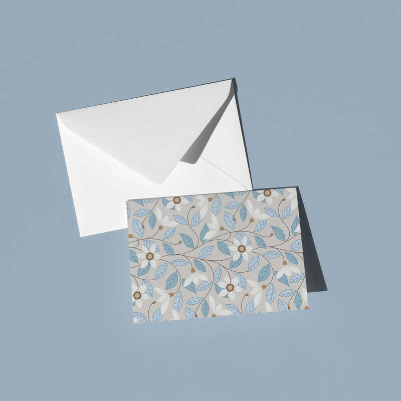 These A6 blank cards are perfect for sending a thoughtful note or simply keeping in your stationery drawer for special moments. Each card showcases a unique hand-drawn design - Flowers gentle thoughts - by Green Acre Designs.