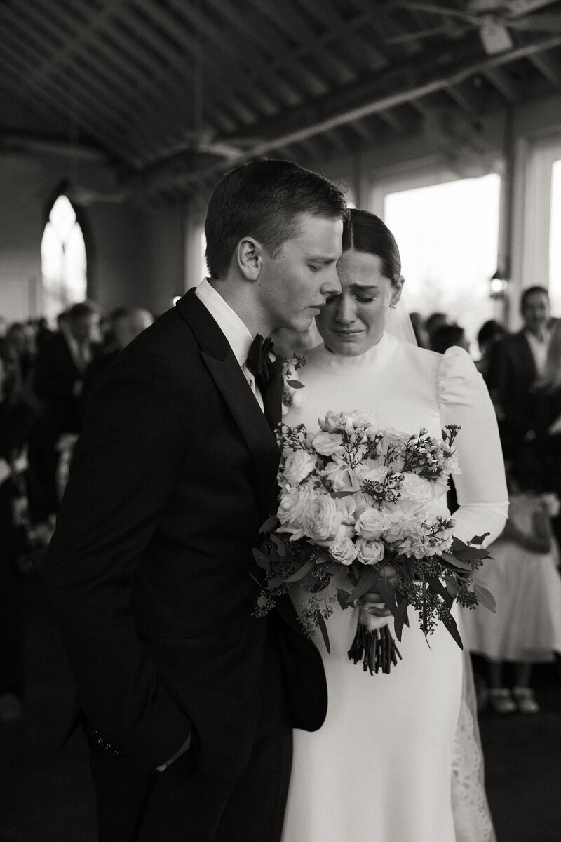 bride and groom on their wedding day in colorado