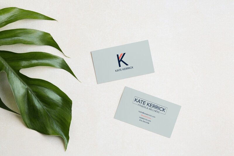 Business card design for fitness and wellness coach for women