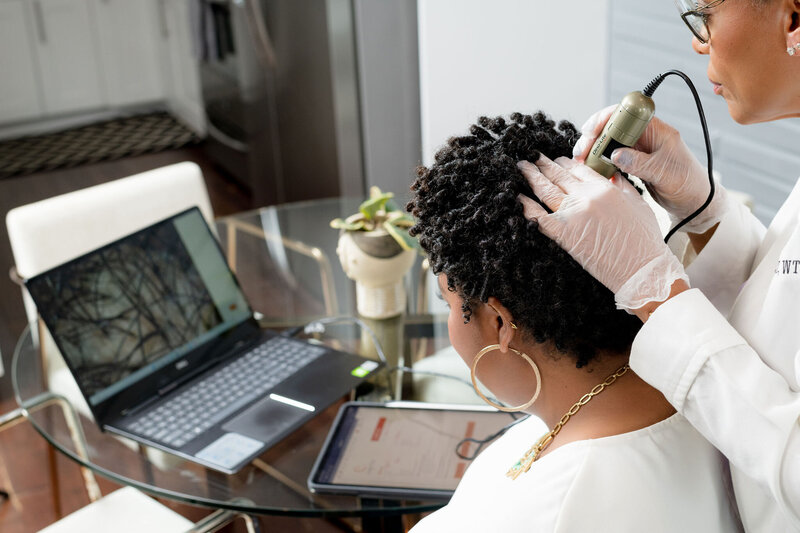 Personalized trichology support to help with hair growth.