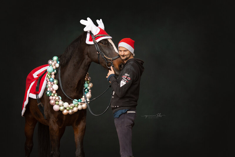fotosessie in kerst thema met paard