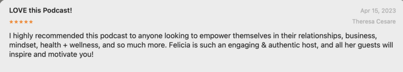 Felicia Romero Podcast Review 3
