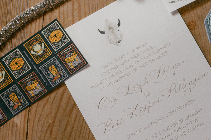 western wedding stationary wedding photos