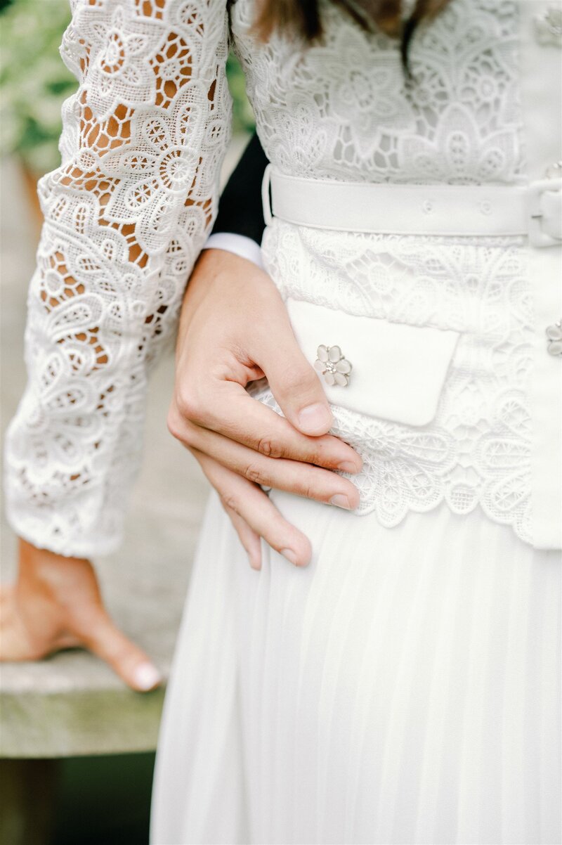 Contemporary Fall Wedding with Peach-Emerald Color Palette at the Renowned Designer Restaurant, Detroit MI