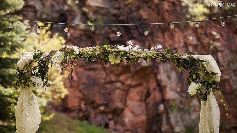 Wedding arch at Riverbend