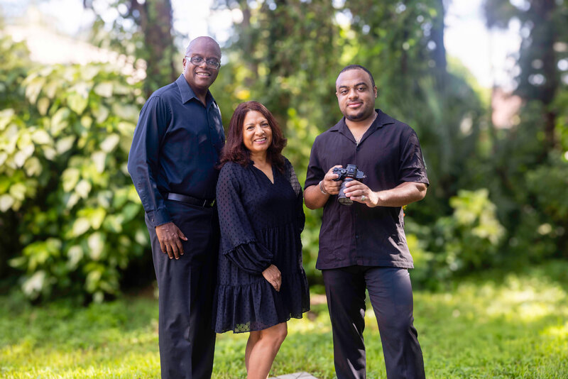 The talented Bridges Cinema team standing together outdoors, ready to capture weddings in Miami, Fort Lauderdale, and West Palm Beach.