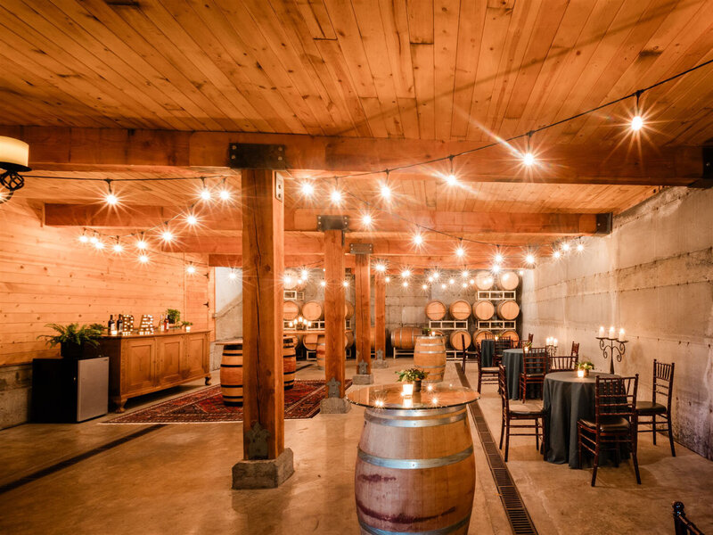 Barrel room at Chateau Lill, a Washington wedding venue