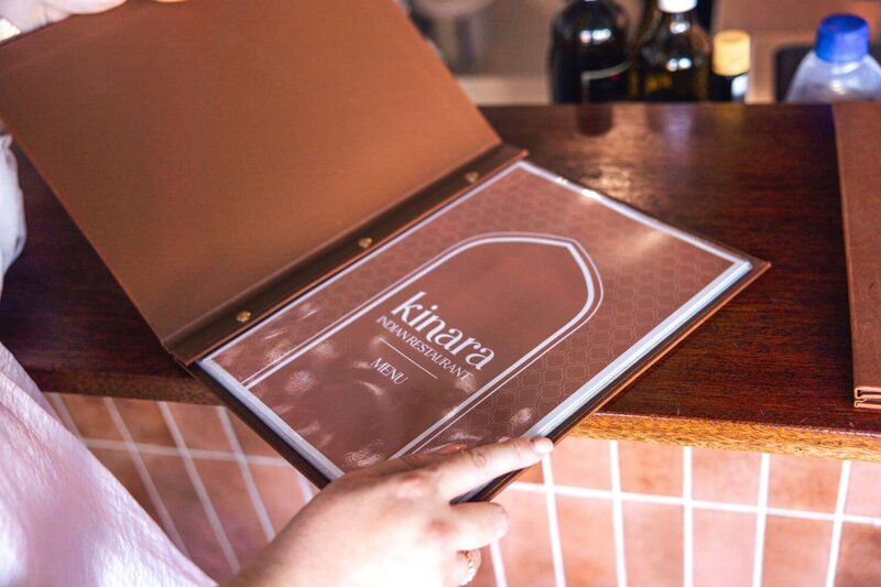 Kinara Indian Restaurant Branded Menu by Leithal and Co