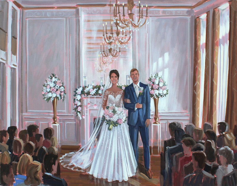 Live Wedding Paintings by Ben Keys | Sydney and Roby, Hotel Concord, Concord, SC, web