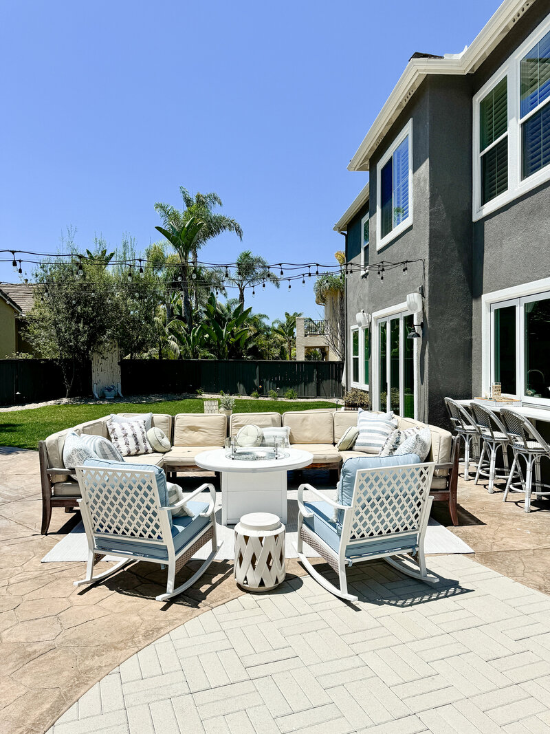 Backyard seating area 
