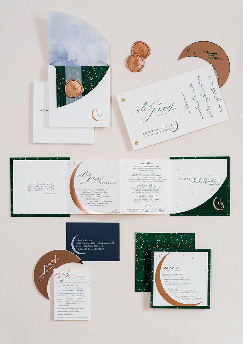 Celestial Velvet Wedding Invitations