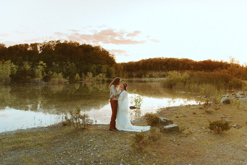 couple by the lake