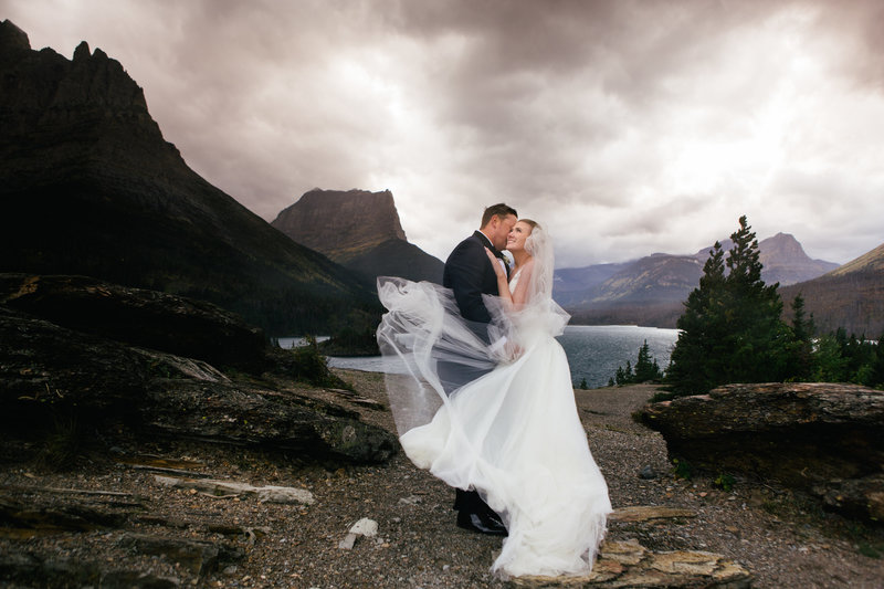 Destination Wedding in Whitefish Montana with  couple on their wedding adventure into Glacier National Park by Jennifer Mooney Weddings