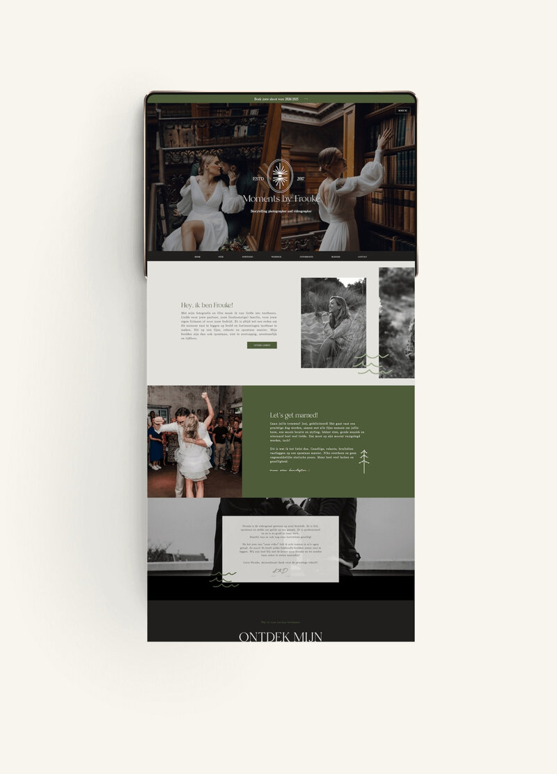 Showit website Moments by Frouke