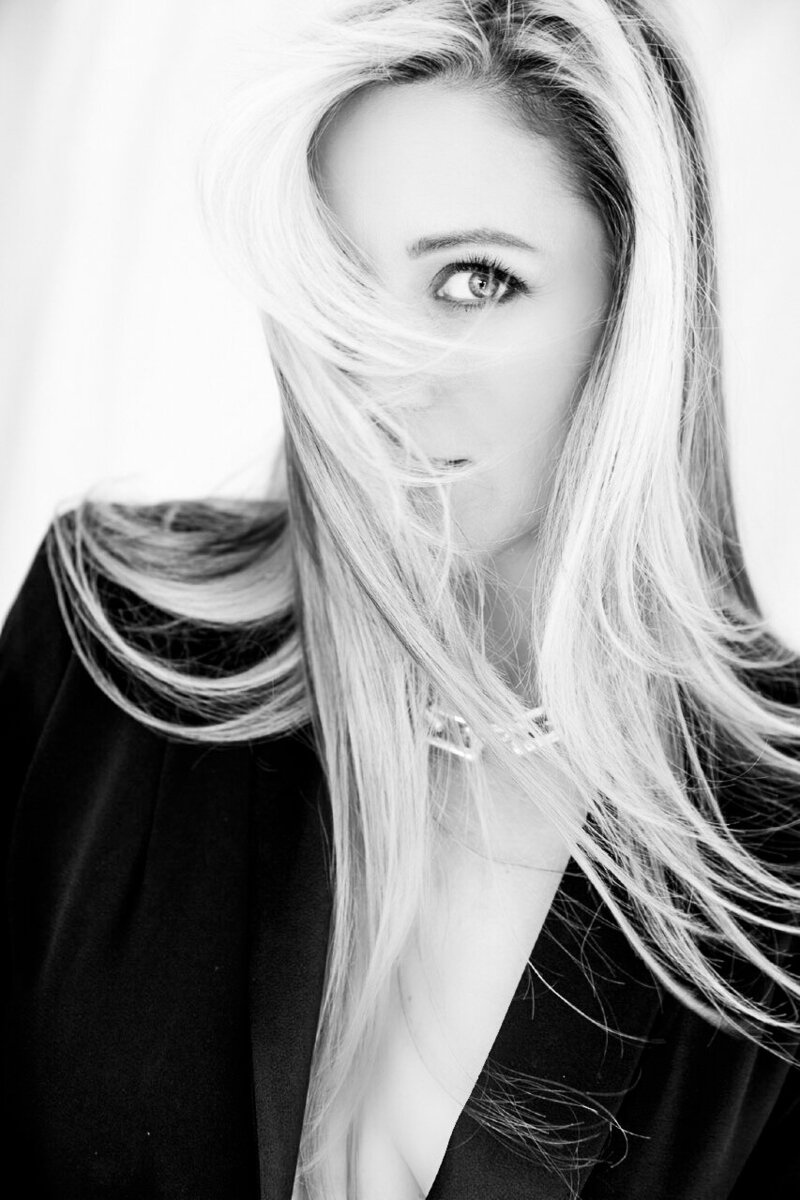 Georgiana Alexander in black and white photo