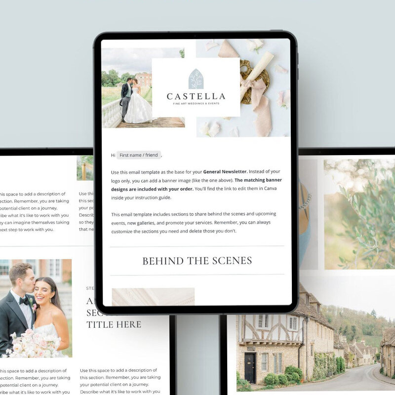Flodesk email templates for wedding photographers and planners