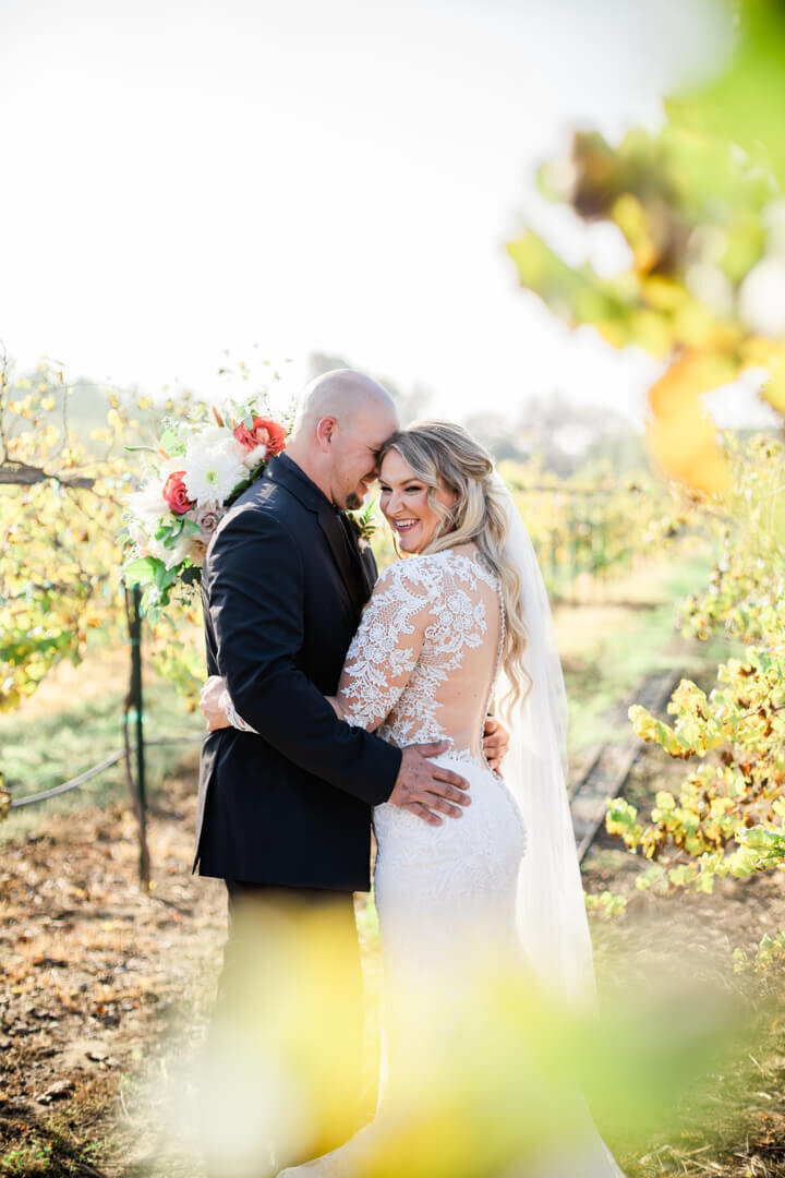 bride and groom during their portrait session