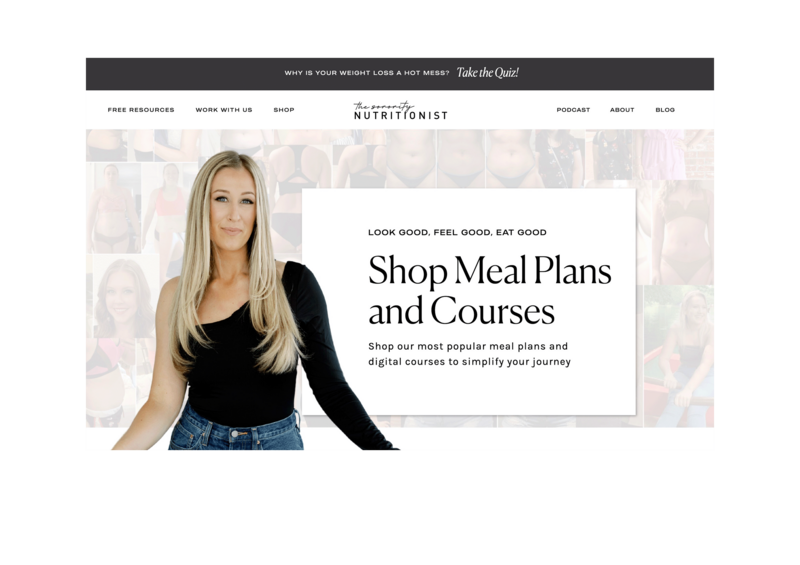 Custom Showit Website Design for Dietitian Meal Plans and Courses