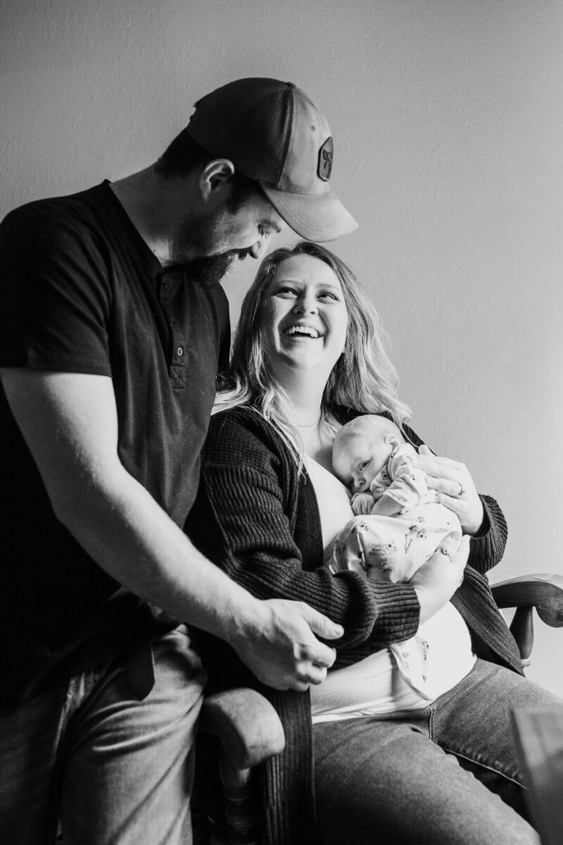 Relaxed newborn photos at home in baby's nursery