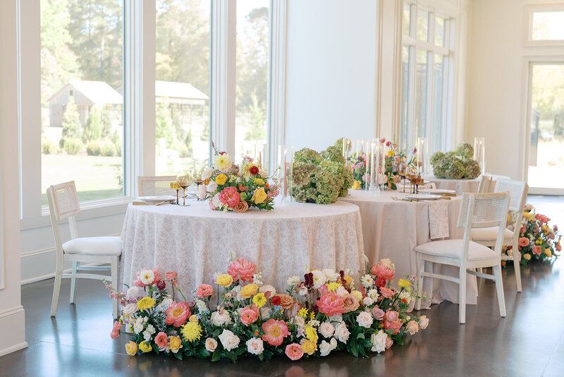 Donovan Manor reception table settings planned by Bianca Nichole and Co