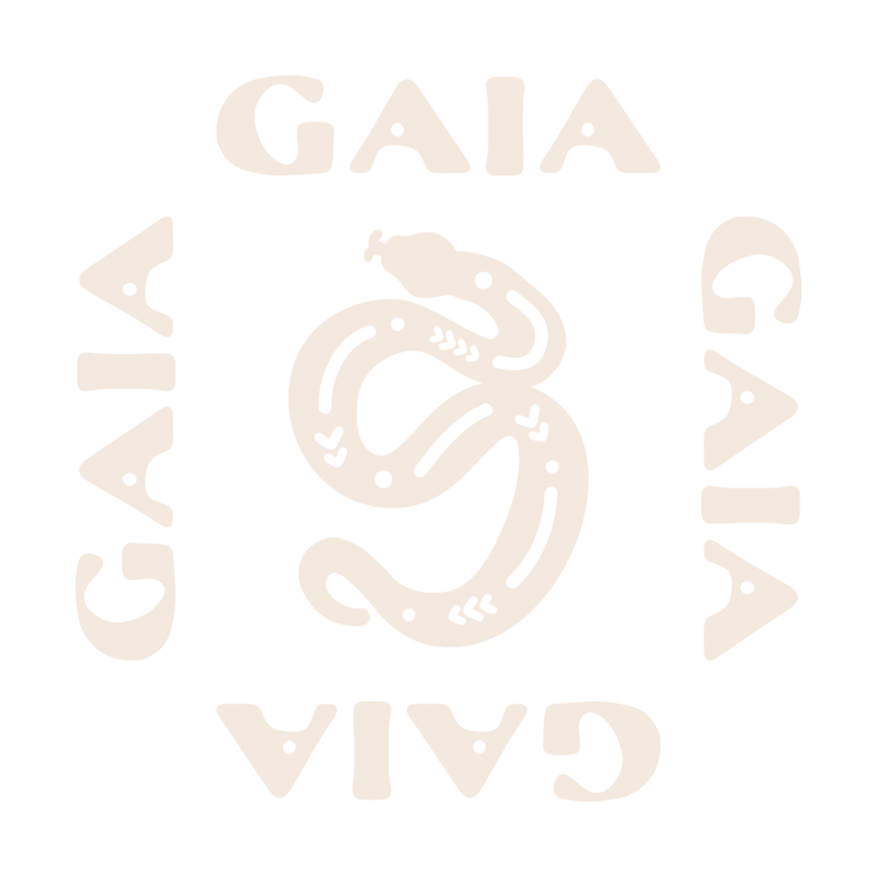 Gaia Florals logo mark with snake illustration