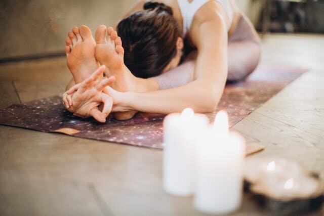 woman doing yoga