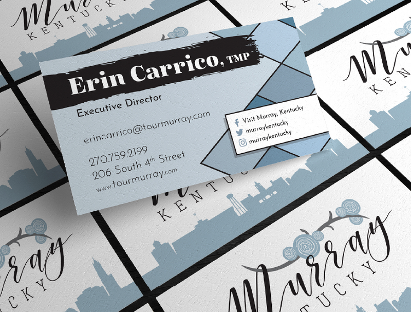 business card design front and back for Murray, Kentucky tourism design by Amanda Newman Design in Paducah, Kentucky